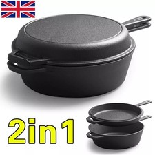 2 In 1 Cast Iron Dutch Oven
